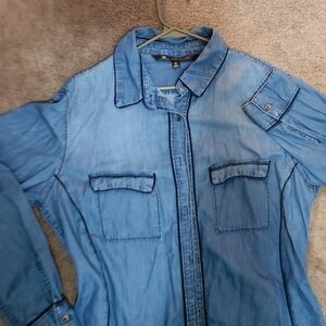 Lee Blue Denim Button-Up Shirt